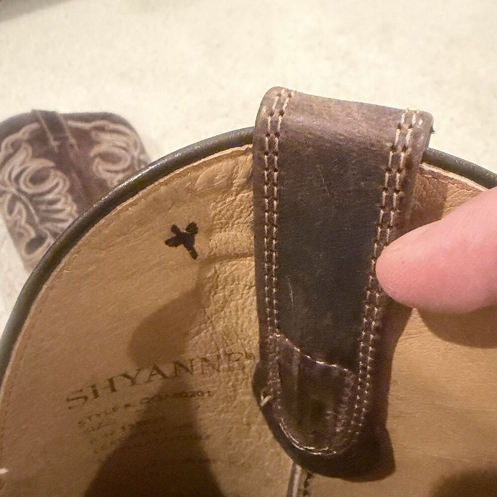 NWOT Shyanne Loretta Western Boot Brown Leather Women 7 Snip Toe Cowgirl Cowboy - Picture 8 of 12